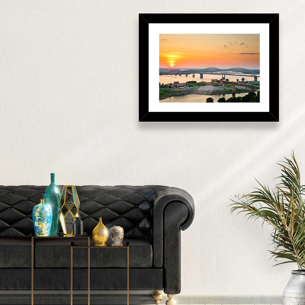 Hernando De Soto Bridge at Sunset Wall Art