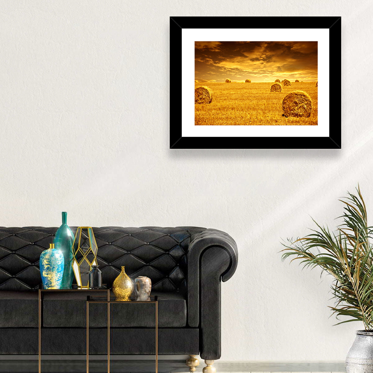 Golden Hour Haystacks Wall Art