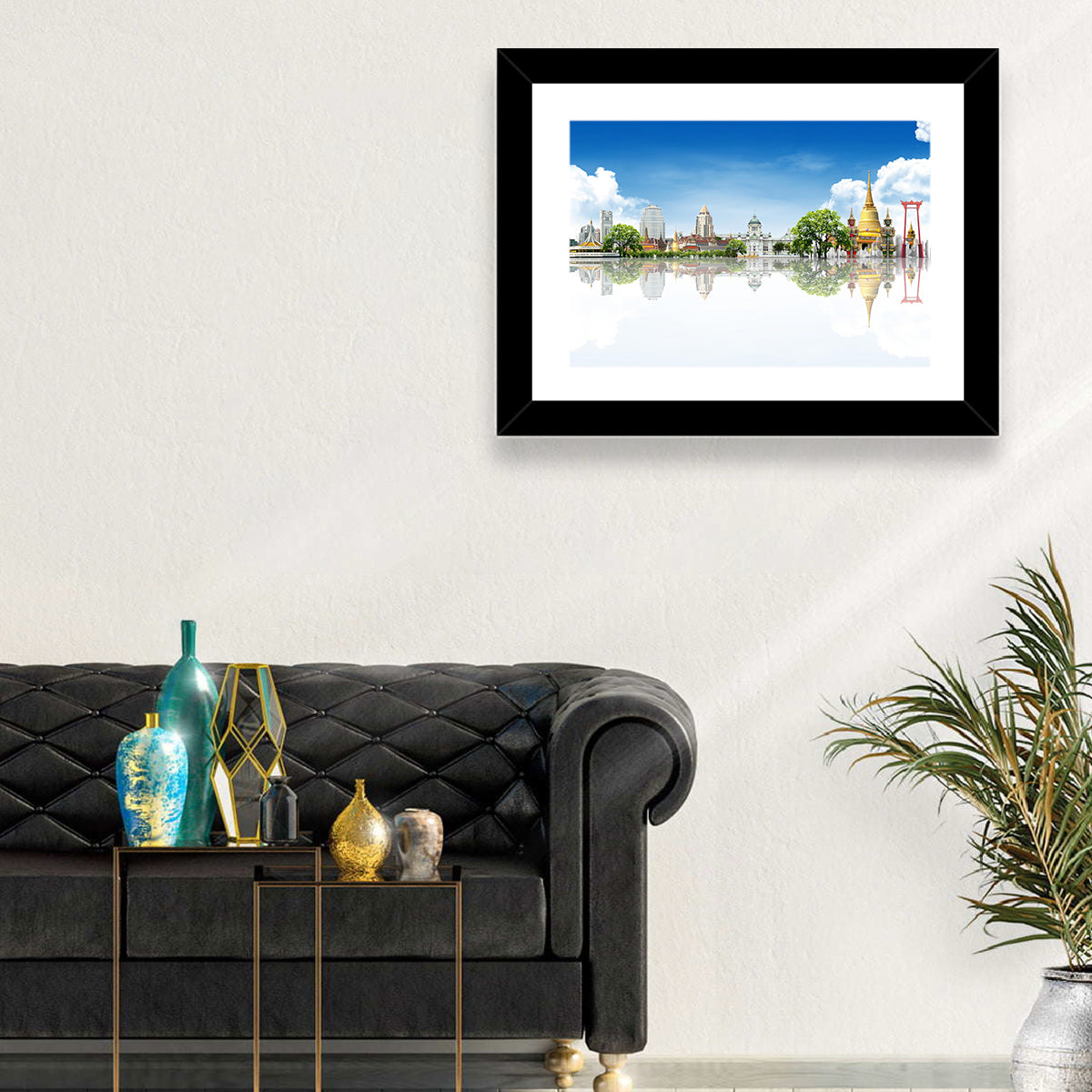 Bangkok Landmarks Reflection Scene Wall Art