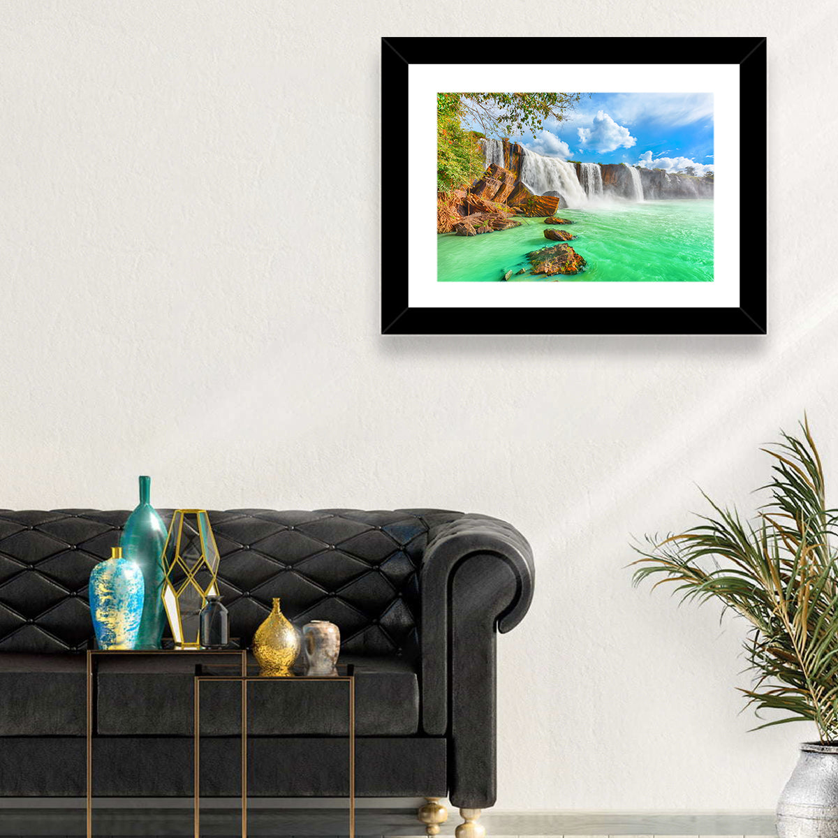 Dray Nur Waterfall Wall Art in a room, landscape