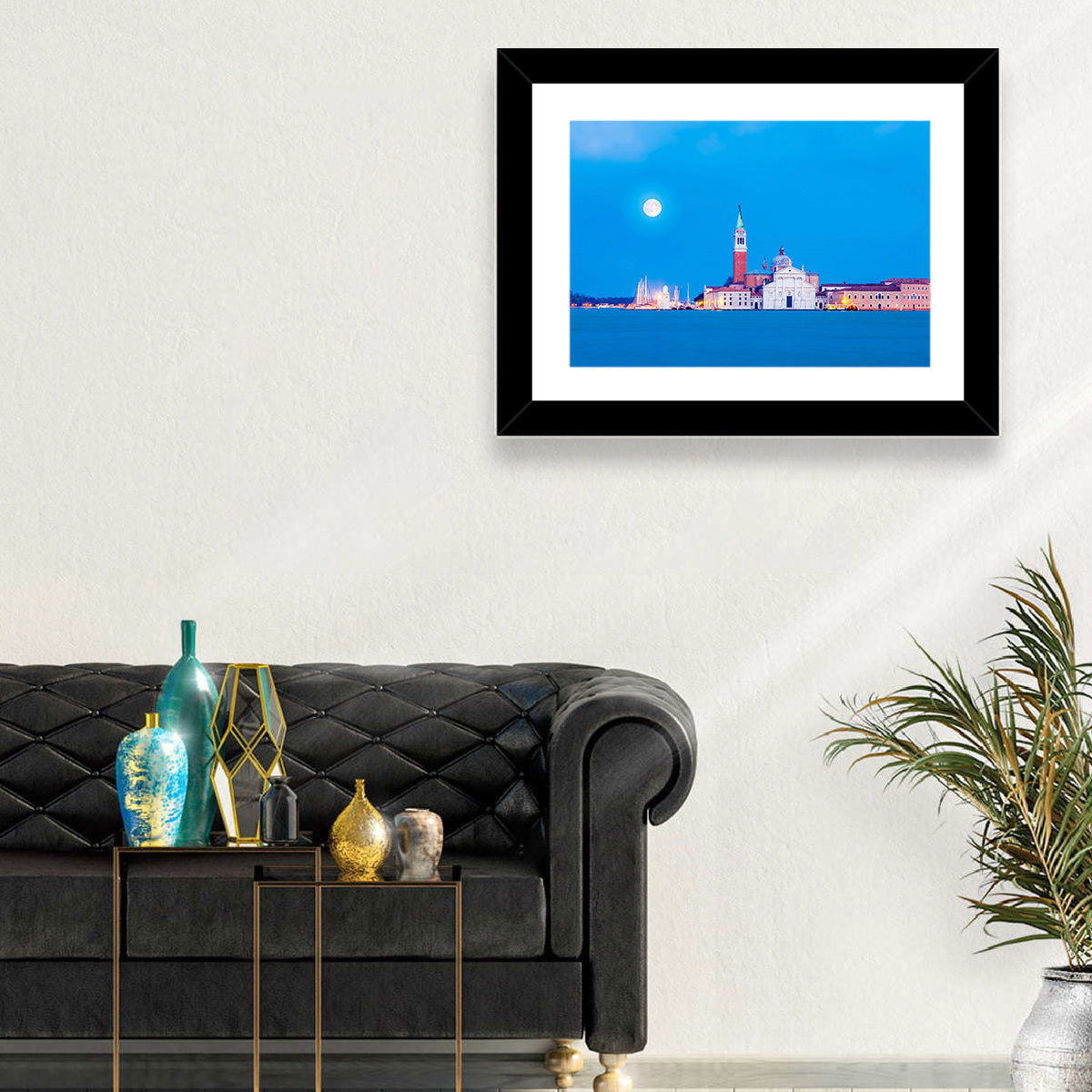 San Giorgio Maggiore Moonlight Wall Art in a room, landscape