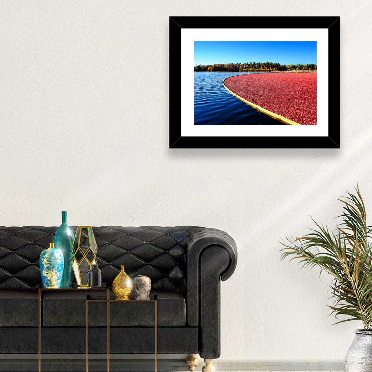 Flooded Cranberry Bog Wall Art in a room, landscape