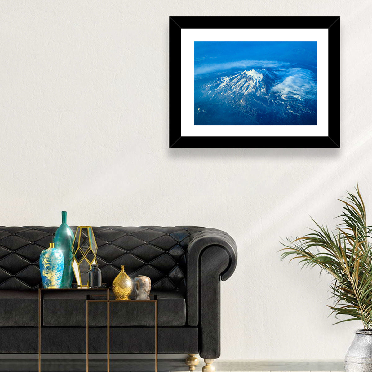 Mount Rainier Above the Clouds Wall Art in a room, landscape