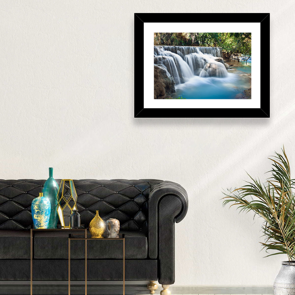 Kuang Si Falls, Luang Prabang Wall Art in a room, landscape