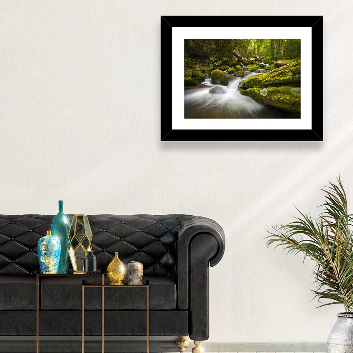 Gatlinburg Park Stream Wall Art in a room, landscape