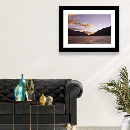 Purple Sunset Over Lake Crescent Wall Art
