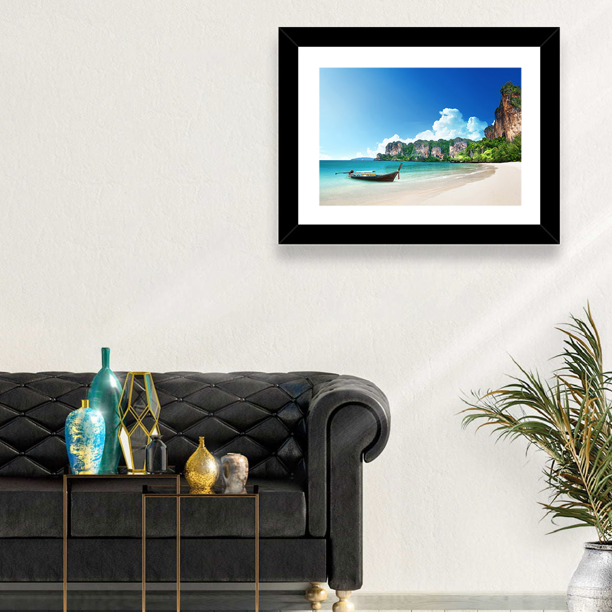 Railay Beach View, Krabi Wall Art in a room, landscape