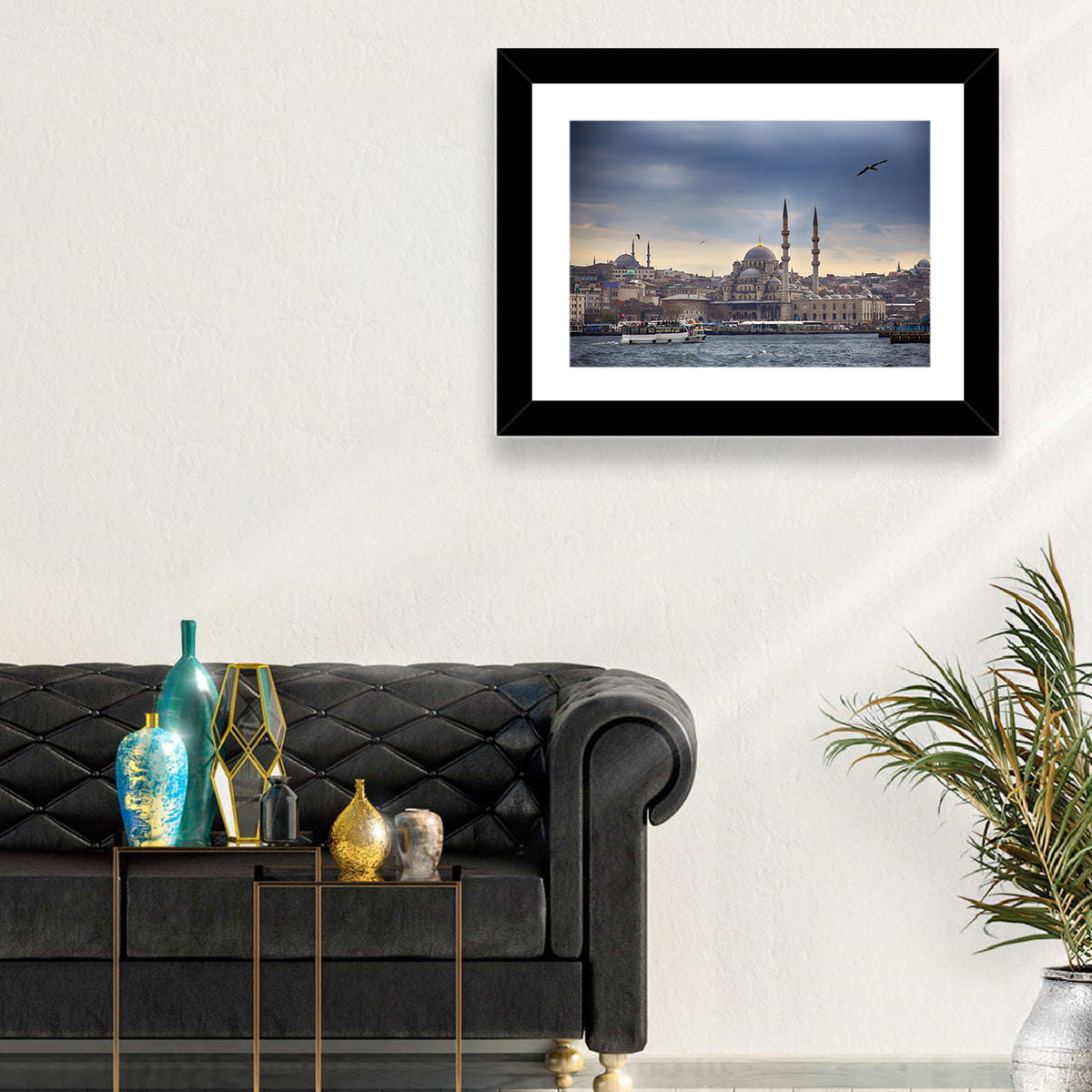 Istanbul Skyline with New Mosque Wall Art in a room, landscape