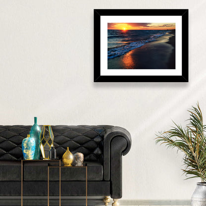 Lake Balkhash Golden Dusk Wall Art