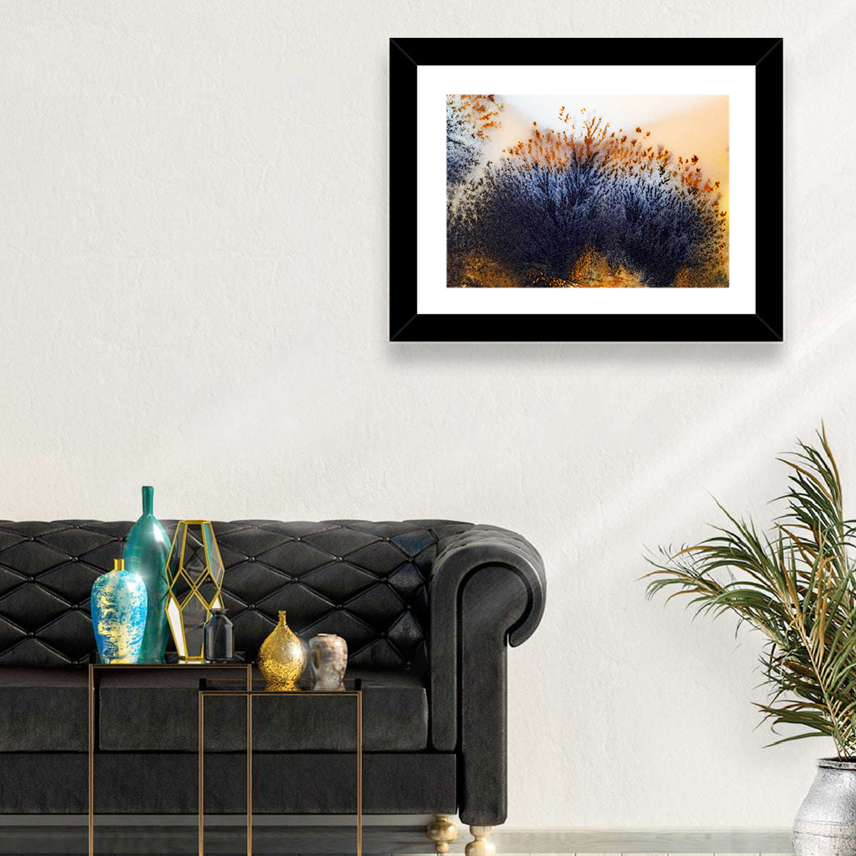 Moss Agate Study Wall Art in a room, landscape