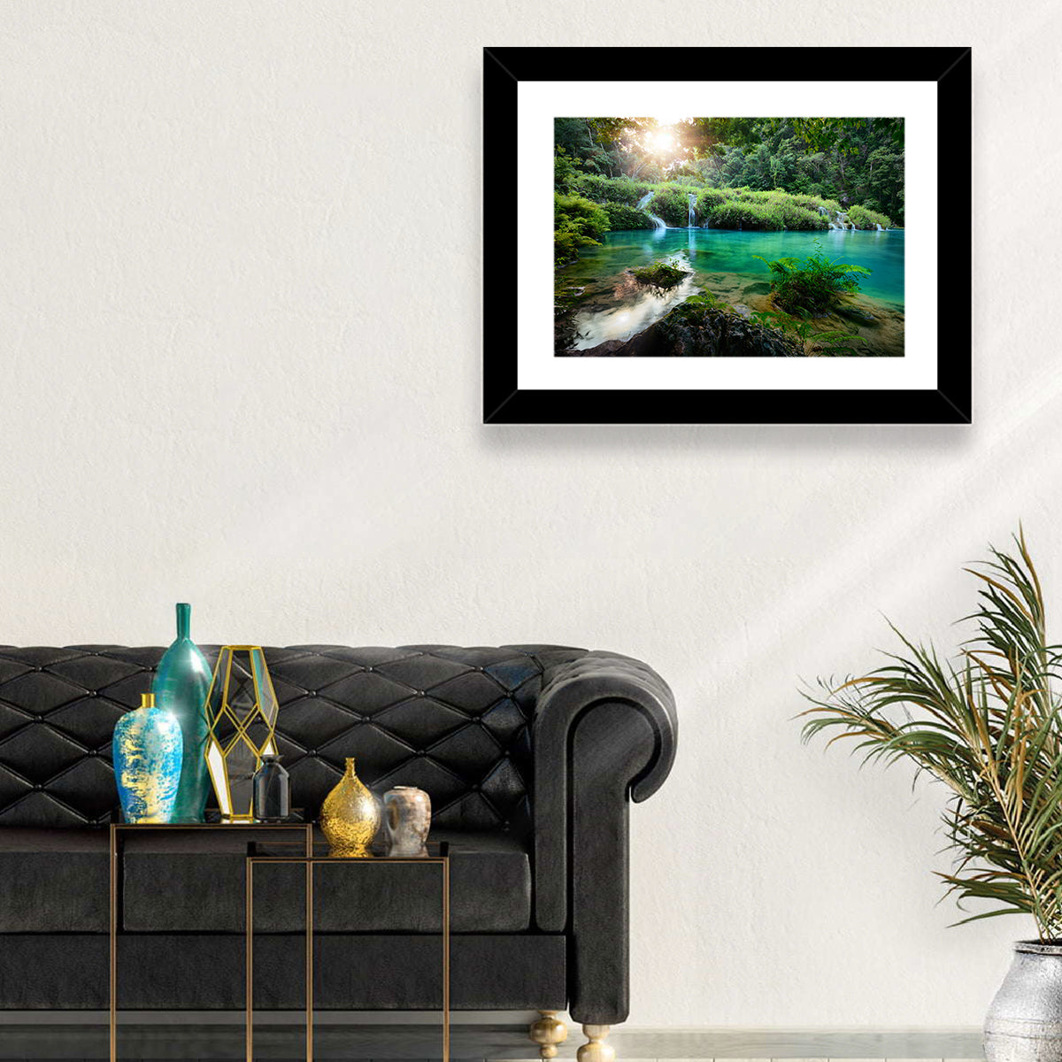 Semuc Champey Turquoise Pools Wall Art in a room, landscape