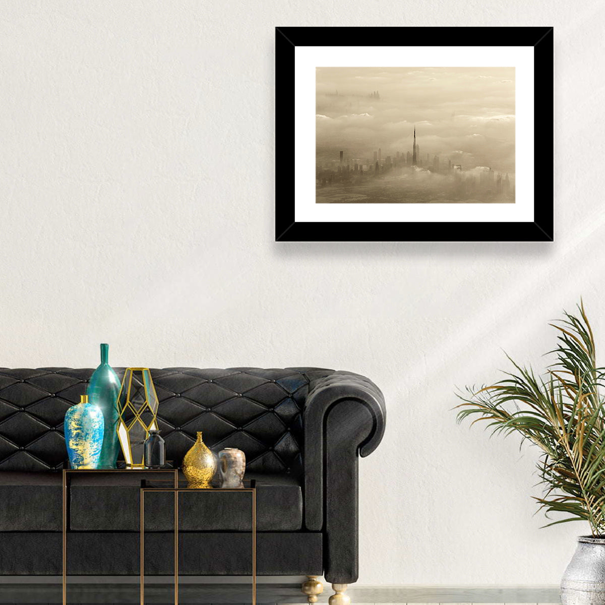 Dubai Haze Over Burj Khalifa Wall Art
