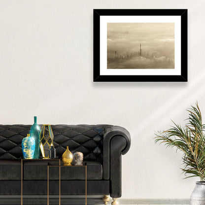 Dubai Haze Over Burj Khalifa Wall Art