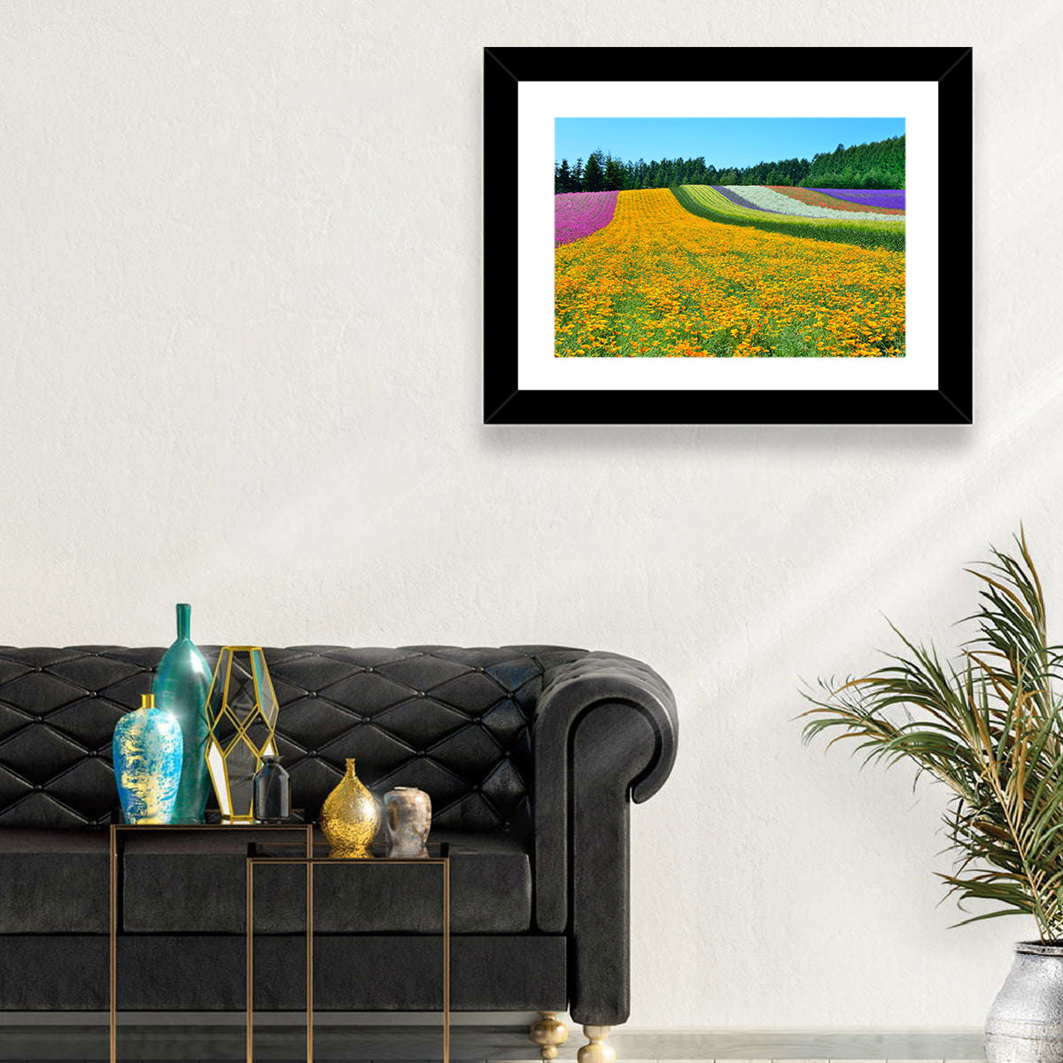 Tomita Flower Fields, Nakafurano Wall Art in a room, landscape