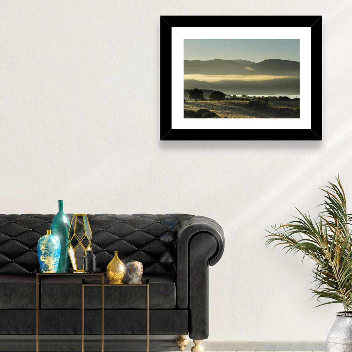 Lake Omodeo Morning Mist Wall Art