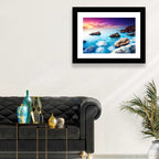 Rocky Beach Sunset Wall Art