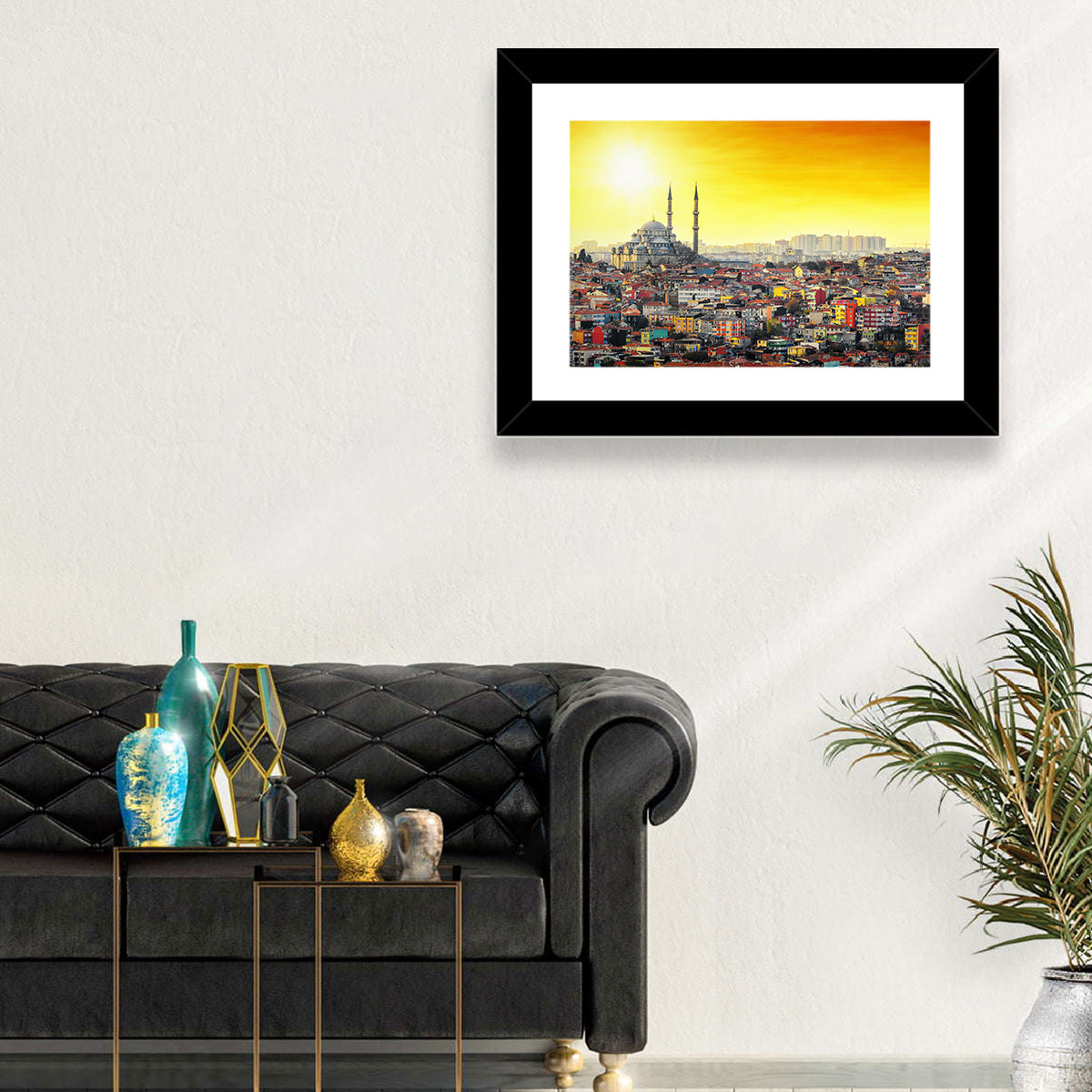 Fatih Mosque at Sunset Wall Art in a room, landscape