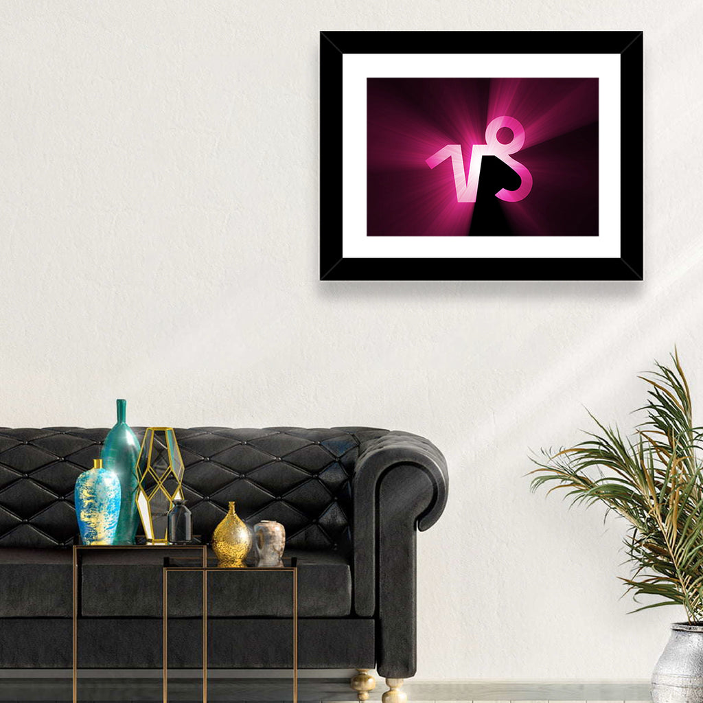 Glowing Capricorn Symbol Wall Art