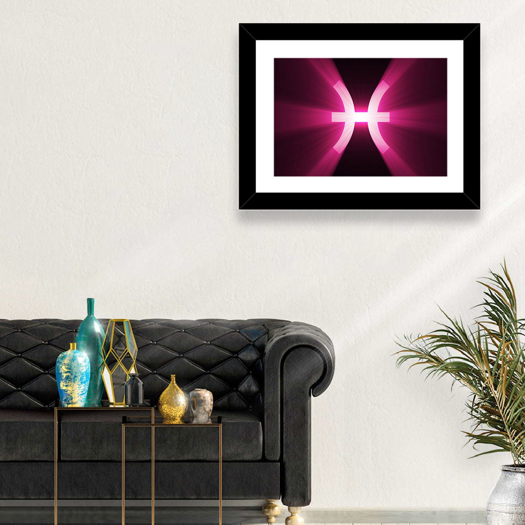 Magenta Pisces Symbol Wall Art