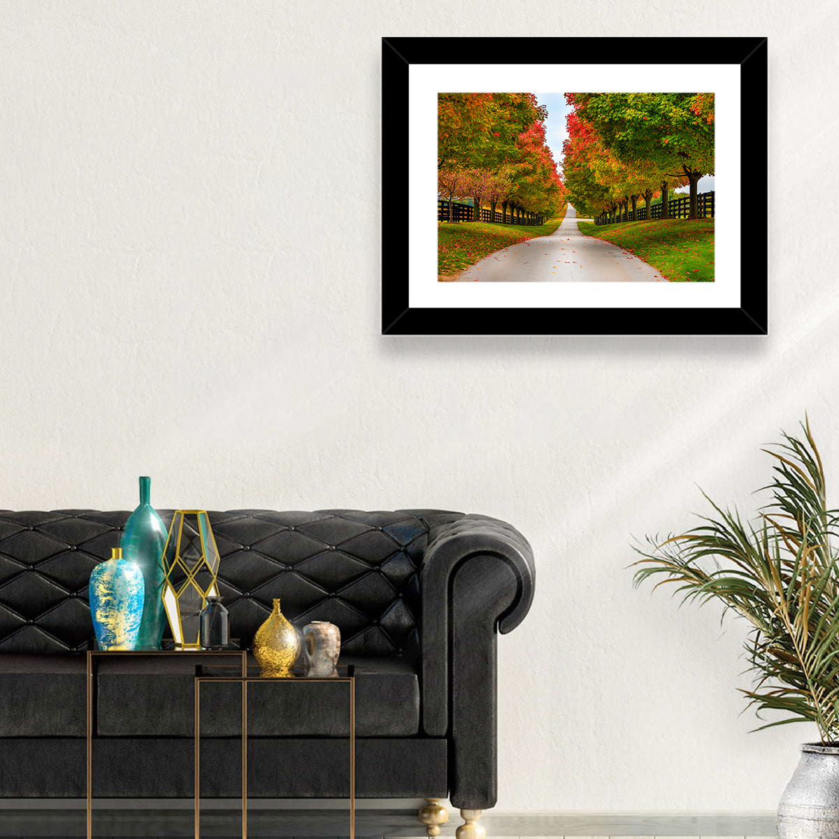 Tree-lined Farm Lane, Kentucky Wall Art in a room, landscape