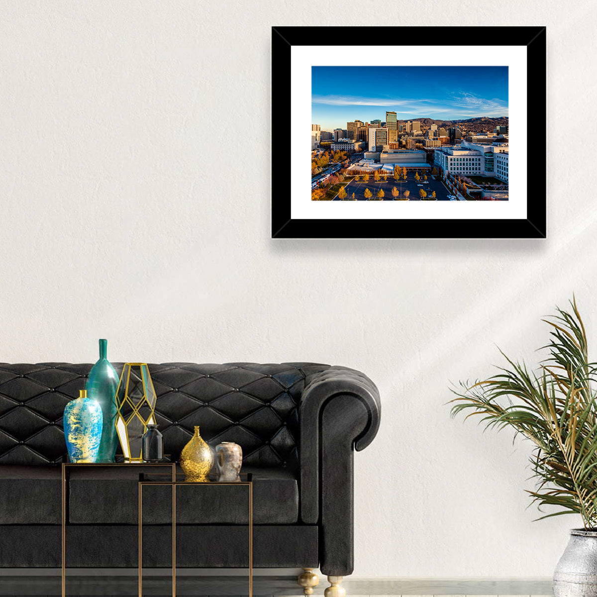 Salt Lake City Skyline at Golden Hour Wall Art