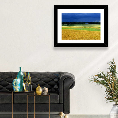 Cornfields Under Stormy Sky Wall Art