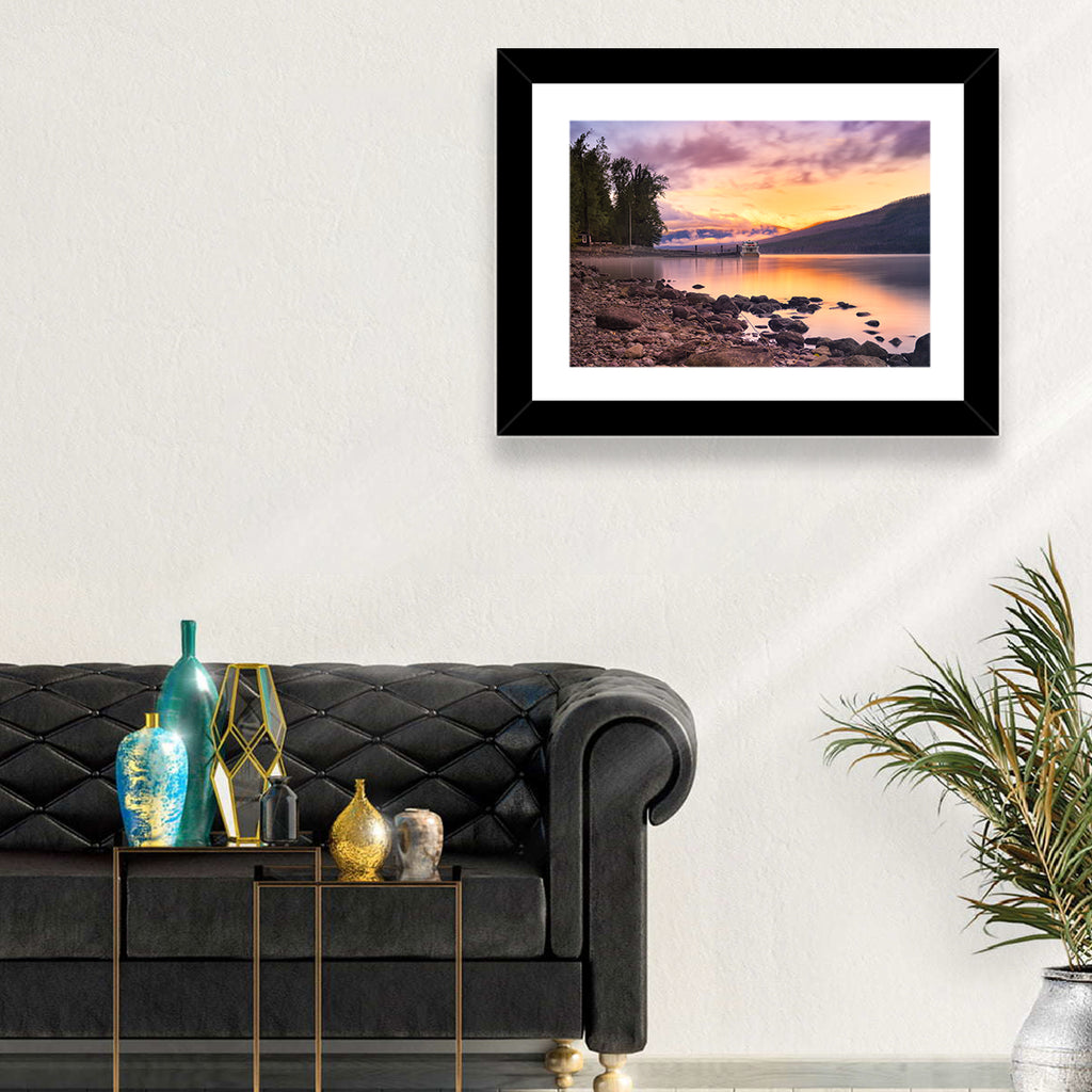 Lake Mcdonald Sunset Reflection Wall Art