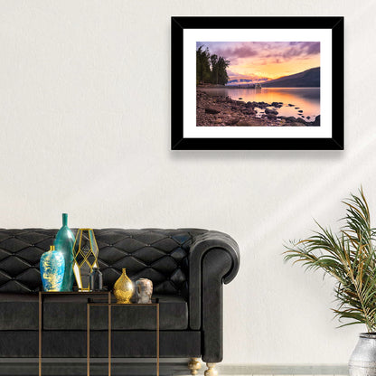 Lake Mcdonald Sunset Reflection Wall Art