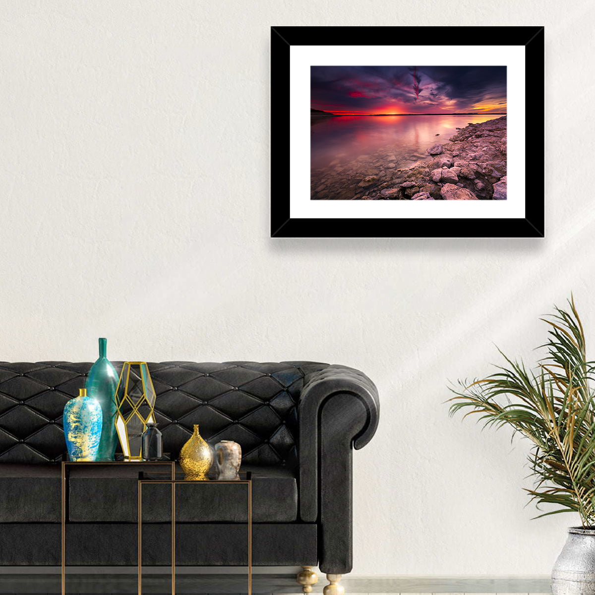 Benbrook Lake Sunset Reflection Wall Art