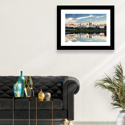Ibirapuera Park Golden Hour Reflection Wall Art