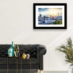 Coastal Power Plant at Sunrise Wall Art