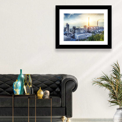 Coastal Power Plant at Sunrise Wall Art