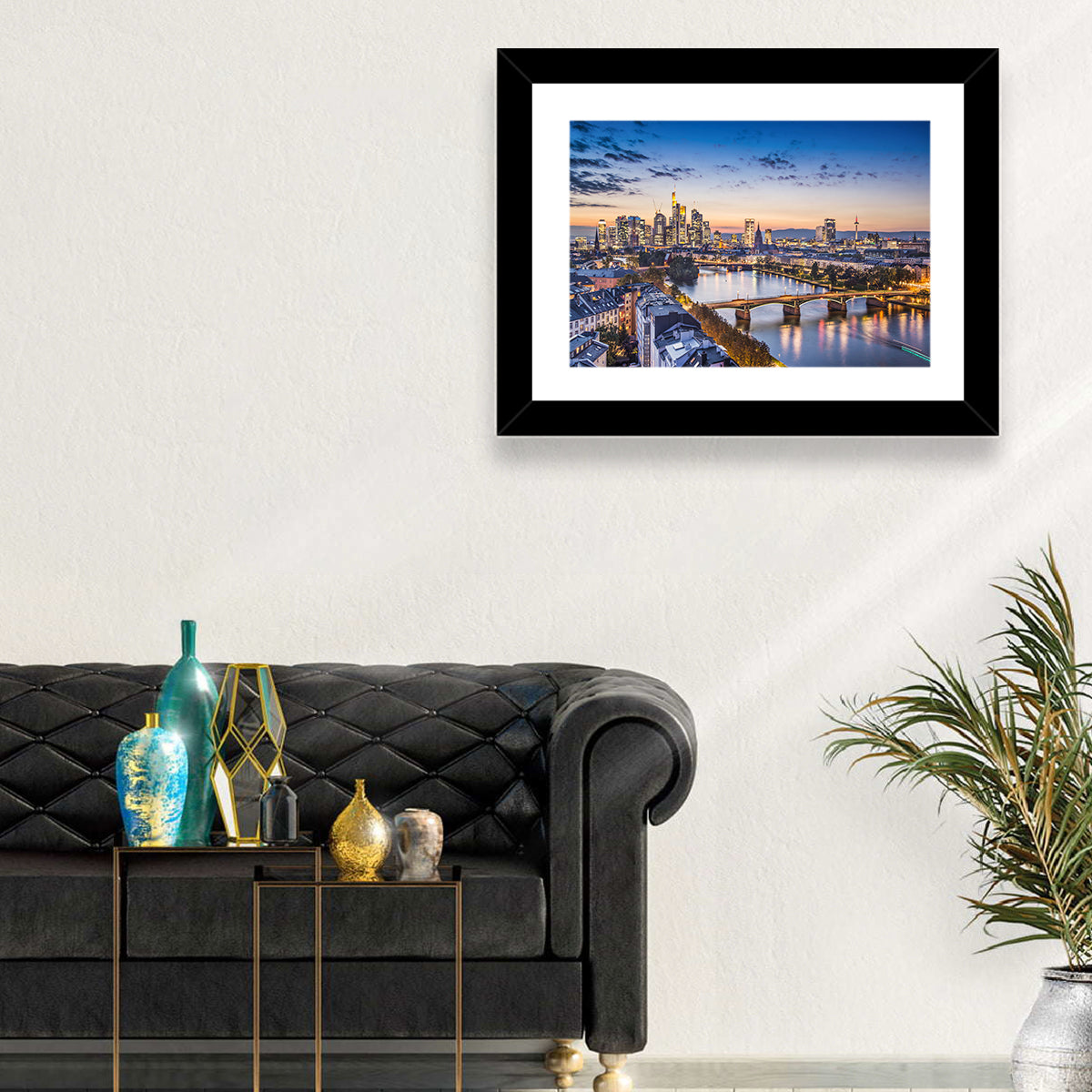 Frankfurt Twilight Skyline Wall Art