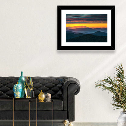 Misty Blue Ridge Sunrise North Carolina Wall Art