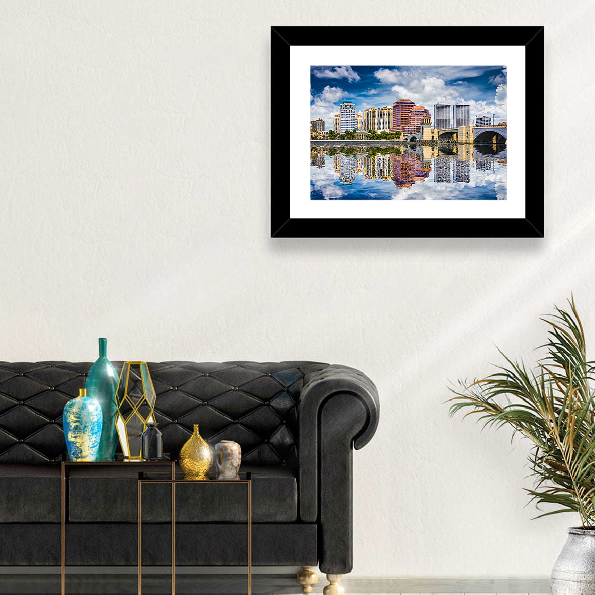 West Palm Beach Skyline Reflection Wall Art