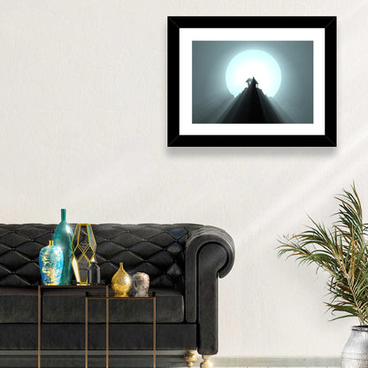 Moonlit Mountain Hut Wall Art