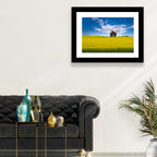 Red Barn in Golden Wheat Field Wall Art