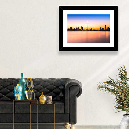 Dubai Skyline at Dusk Wall Art