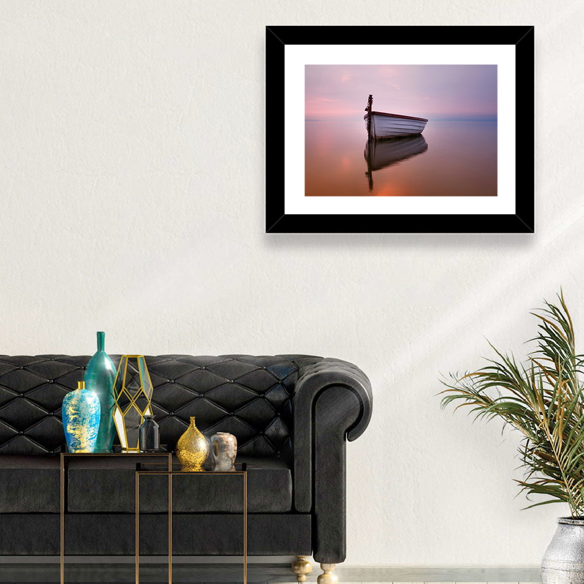 Pastel Boat Reflection Wall Art