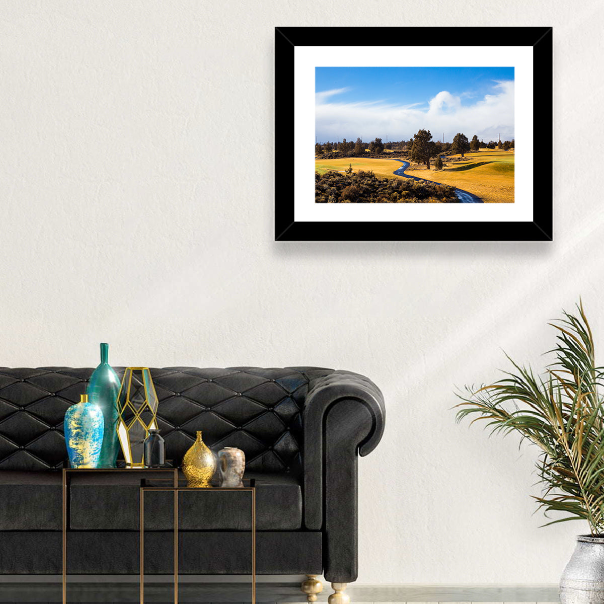 Central Oregon Golf Course with Winding Path Wall Art in a room, landscape