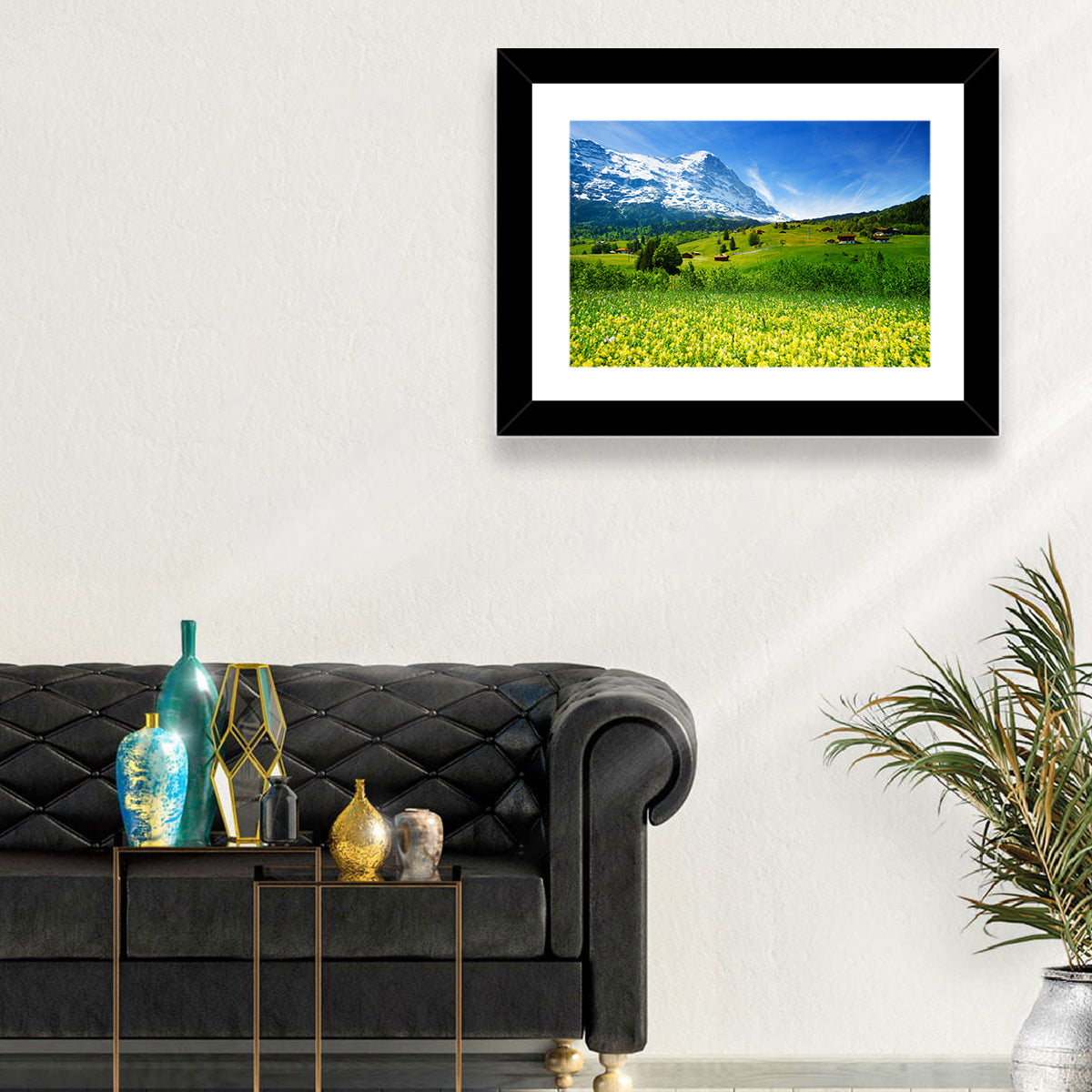 Alpine Wildflower Meadow Wall Art in a room, landscape