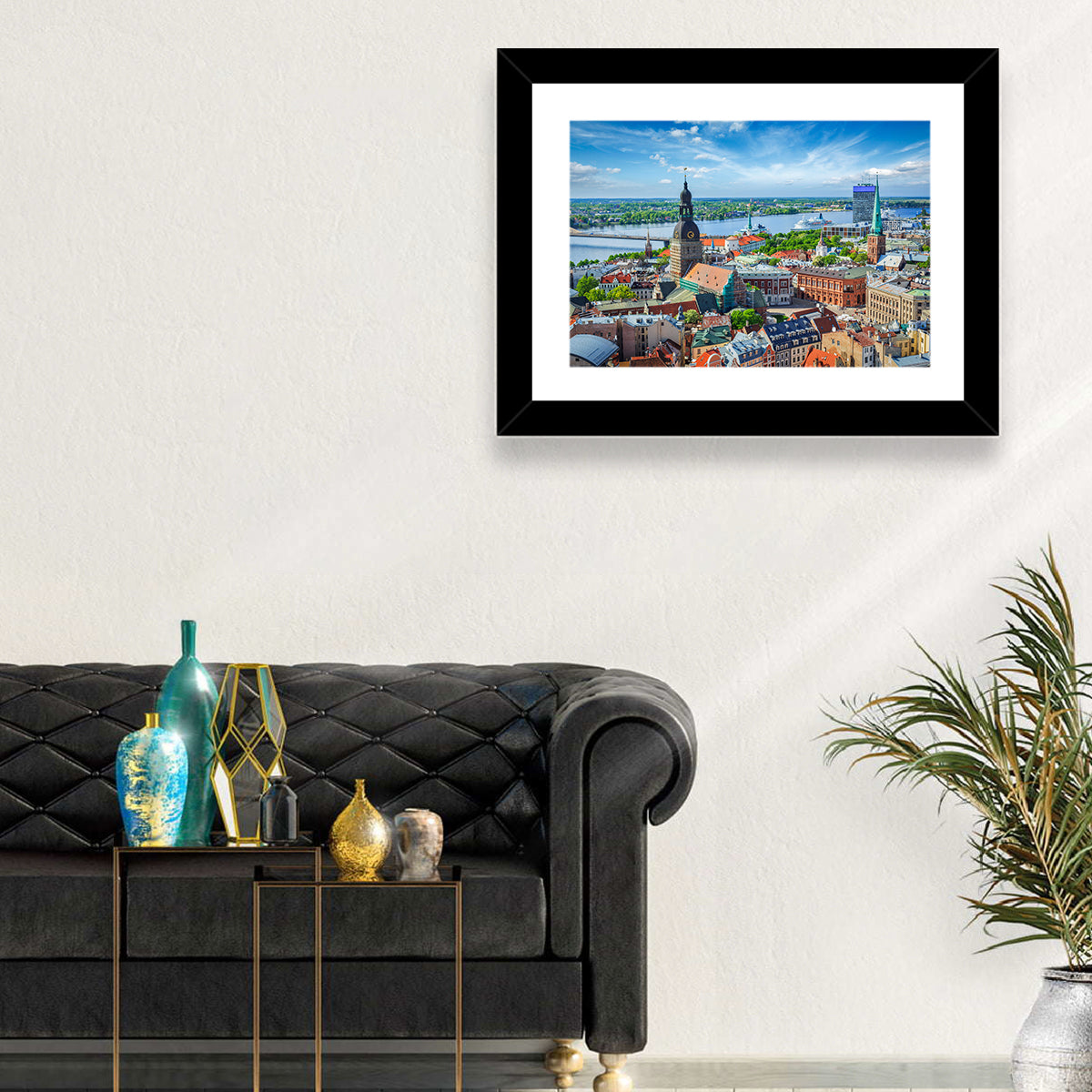 Riga Cityscape Wall Art in a room, landscape