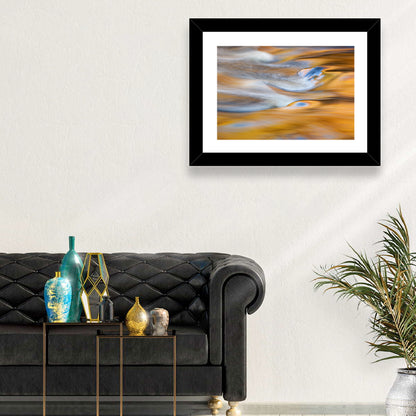 Golden Water Abstraction Wall Art