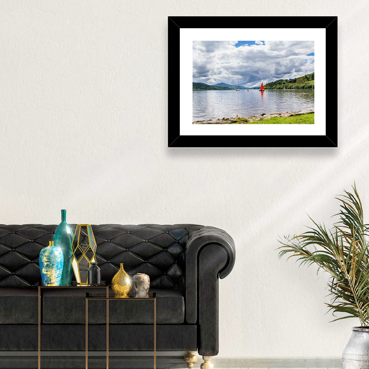 Bala Lake Sailboat Reflection Wall Art