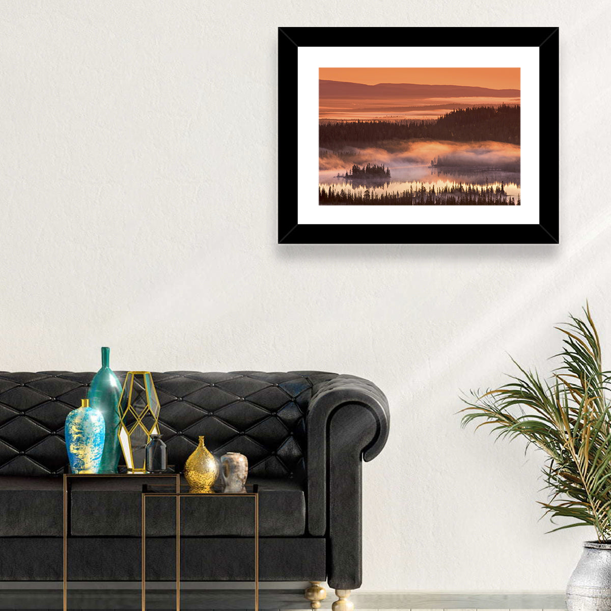 Lapland Sunrise Over Misty Lake Wall Art
