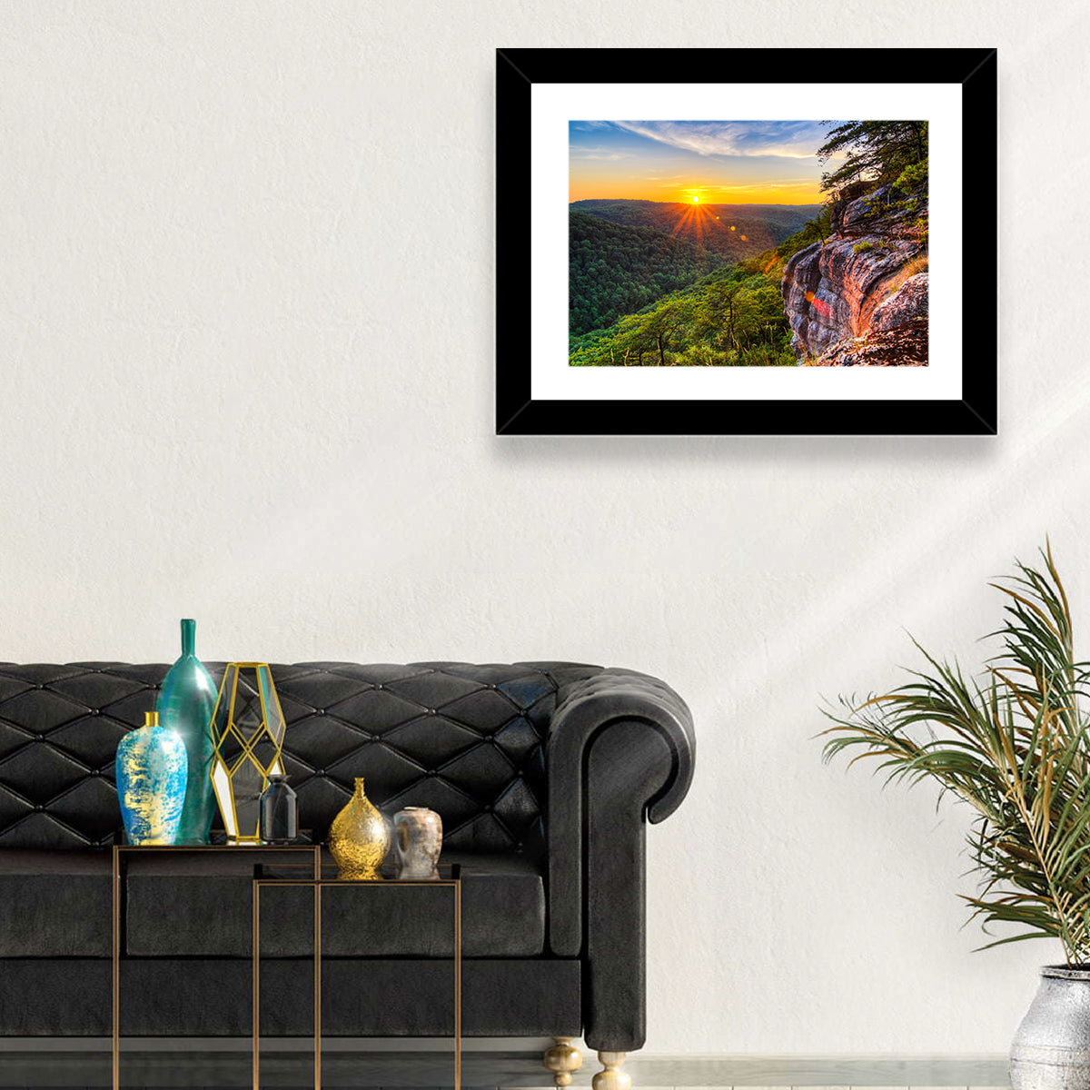 Big South Fork Gorge Sunset Wall Art in a room, landscape