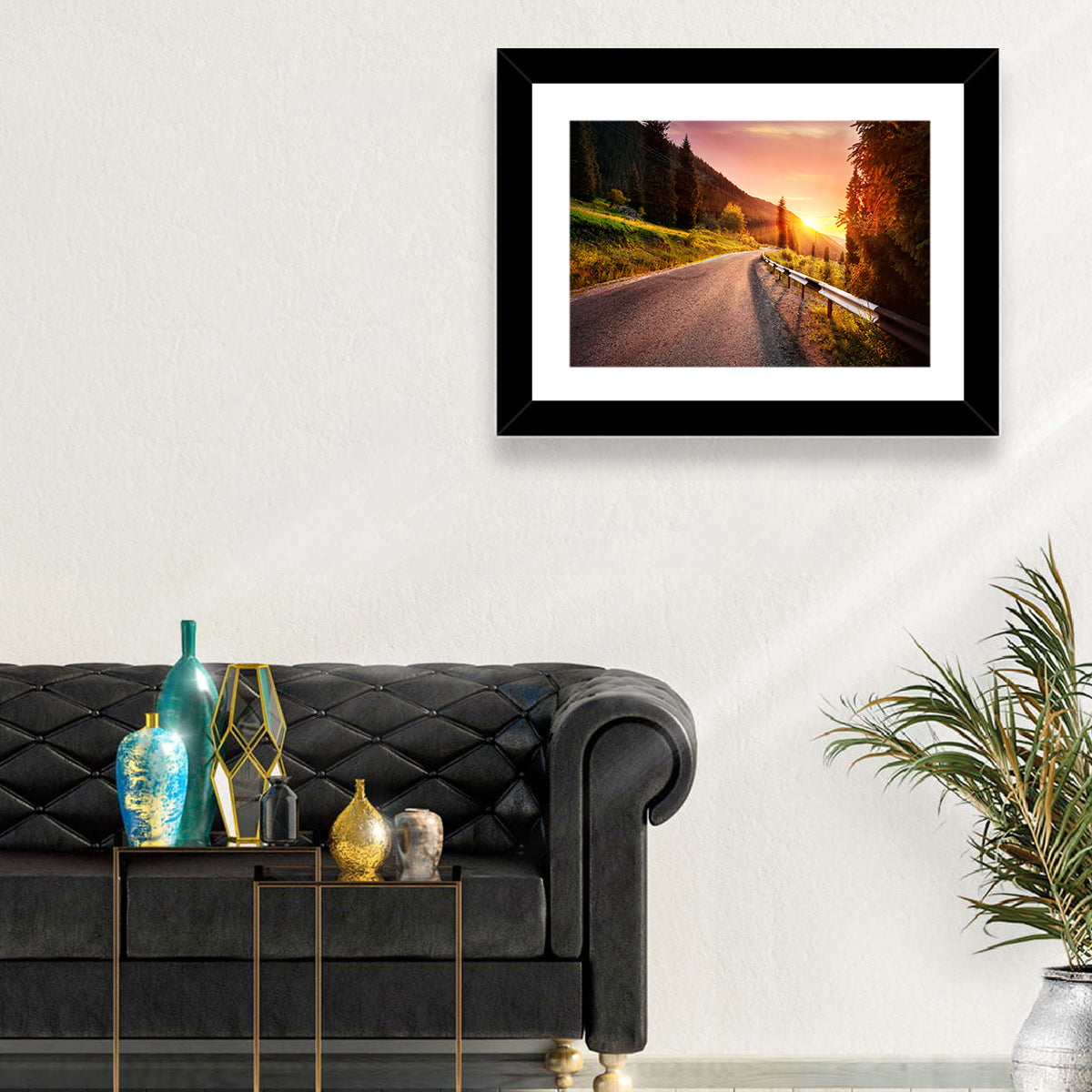 Golden Hour Mountain Road Wall Art