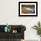 Golden Autumn Forest Creek Wall Art
