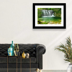 Lake Emerald Waterfall Wall Art