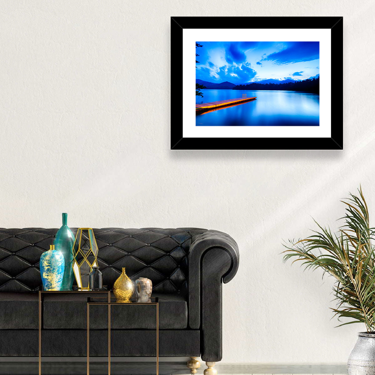 Lake Santeetlah Pier at Dusk Wall Art